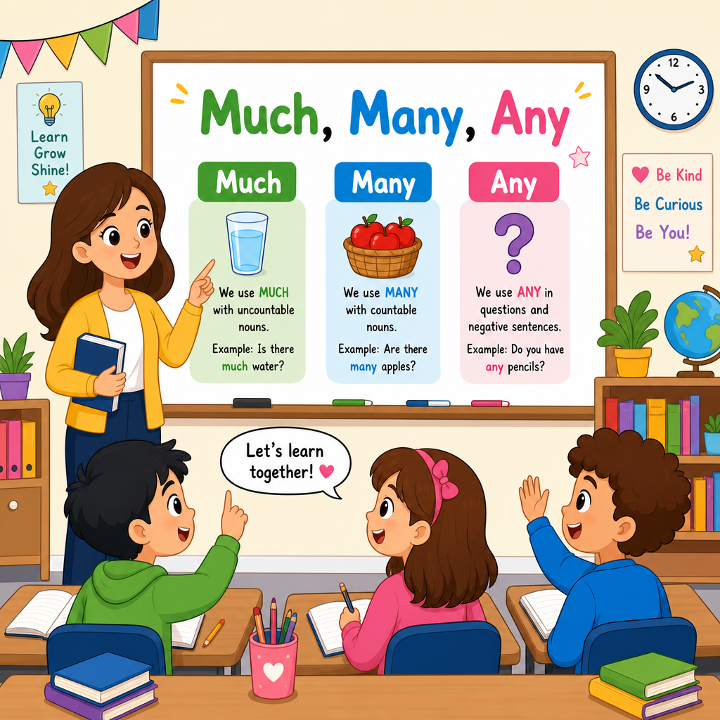 Much, many, any Part 1