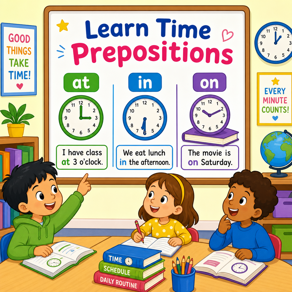 Prepositions of Time - at, in, on Part 2
