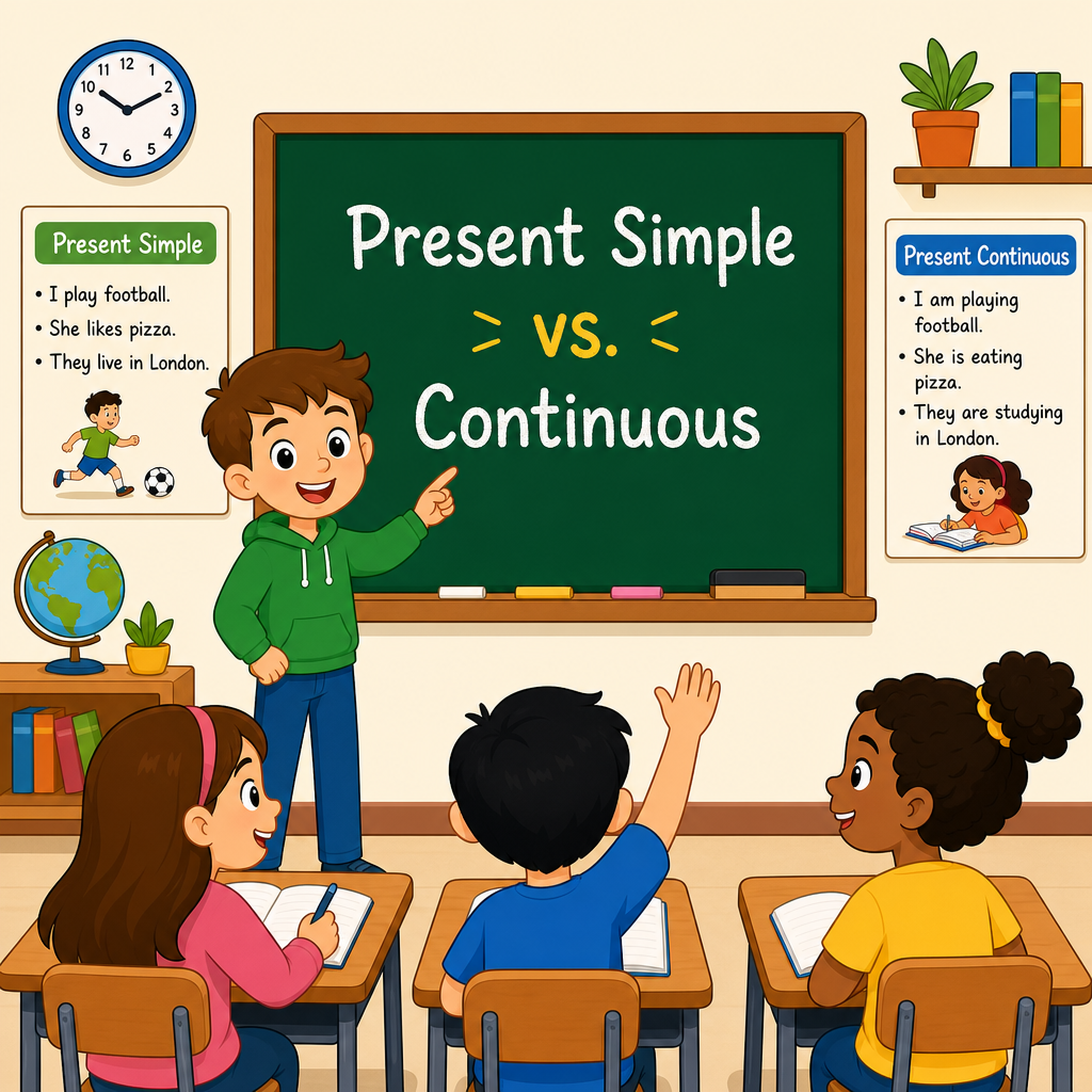 Present simple or present continuous Part 1