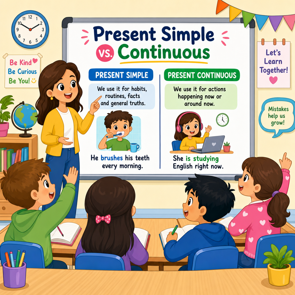 Present simple or present continuous Part 3