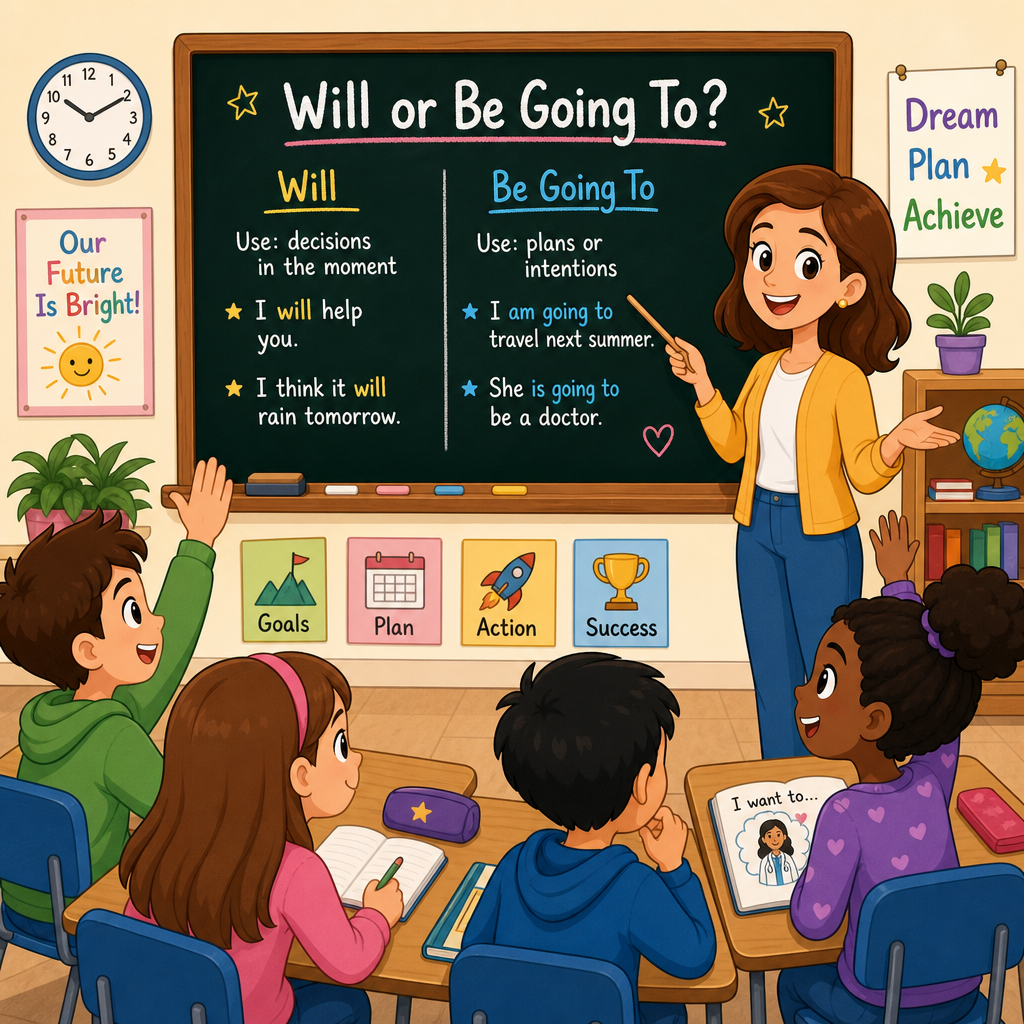 ‘Will’ vs ‘be going to’: Future forms Part 3